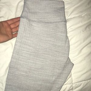 White and gray printed leggings